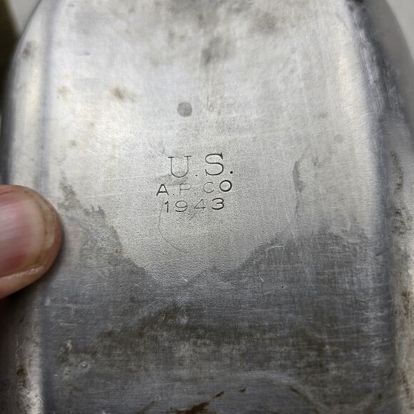 Vintage US Military Army Metal Aluminum Canteen w/ Belt & Cover 1939-1943 WW2 - Picture 11 of 12